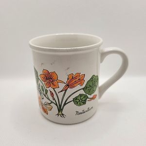 Vintage Nasturtium Botanical Healing Florals Coffee Mug